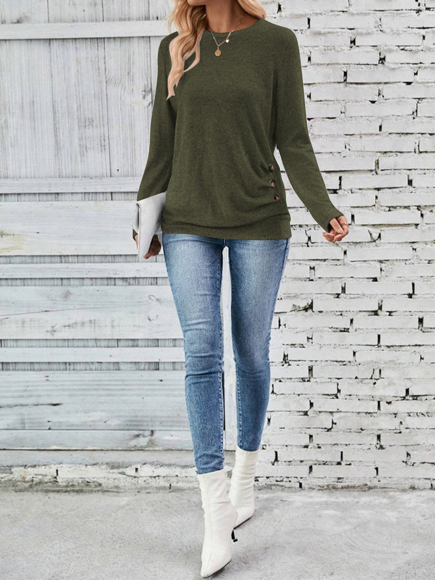 SWQZVT Long Sleeve Shirts for Women Fall Womens Tops Crew Neck Shirts for Women Lightweight Pullover Basic Tunic Winter Clothes