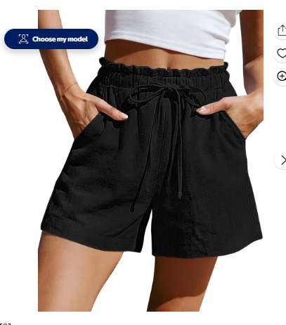 TEMOFON Linen Shorts for Women  Summer Ruffle Waist Drawstring Pants with Pockets Casual Vacation Beach Flowy Shorts