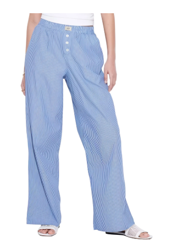 TEMOFON Linen Pants Women Wide Leg Casual Palazzo Pant Summer Baggy Flowy Vacation Pants with Pockets