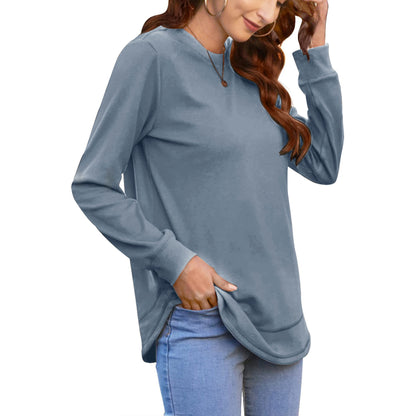 SHIBEVER Plus Size Sweatshirts for Women Crewneck Casual Tunic Tops Long Sleeve Shirts Womens Fall Pullover Tops