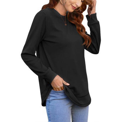 SHIBEVER Plus Size Sweatshirts for Women Crewneck Casual Tunic Tops Long Sleeve Shirts Womens Fall Pullover Tops