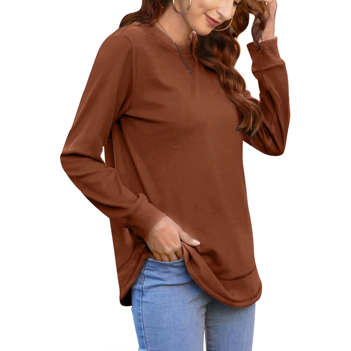 SHIBEVER Plus Size Sweatshirts for Women Crewneck Casual Tunic Tops Long Sleeve Shirts Womens Fall Pullover Tops