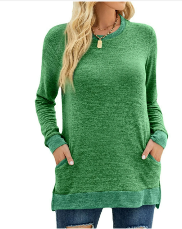 SHIBEVER Long Sleeve Workout Shirts for Women Fall Cute Pocket Casual Tunics Tops Blouses