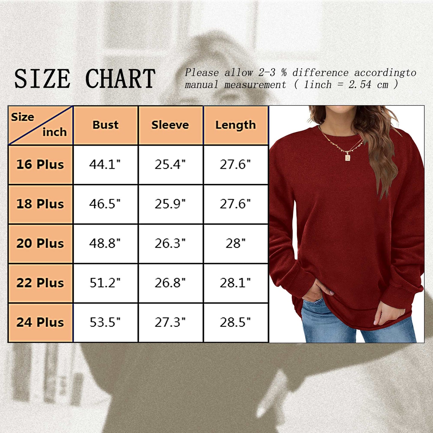 SHIBEVER Plus Size Sweatshirts for Women Crewneck Casual Tunic Tops Long Sleeve Shirts Womens Fall Pullover Tops