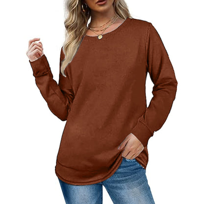 SHIBEVER Plus Size Sweatshirts for Women Crewneck Casual Tunic Tops Long Sleeve Shirts Womens Fall Pullover Tops