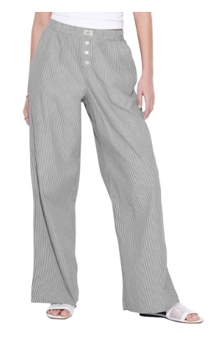 TEMOFON Linen Pants Women Wide Leg Casual Palazzo Pant Summer Baggy Flowy Vacation Pants with Pockets