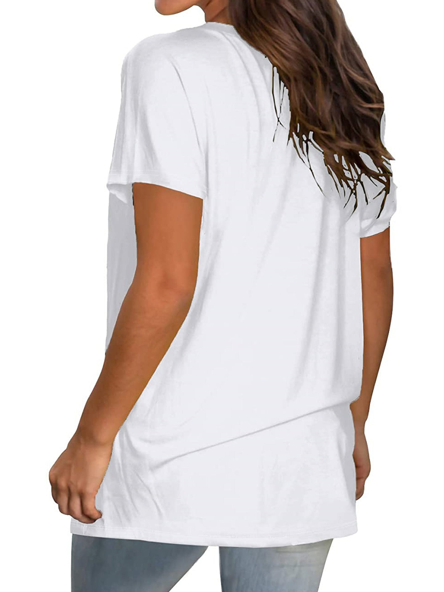 TEMOFON Shirts for Women Summer Short Sleeve Tunic Tops Casual V Neck Dressy T Shirt Comfy Loose Blouses