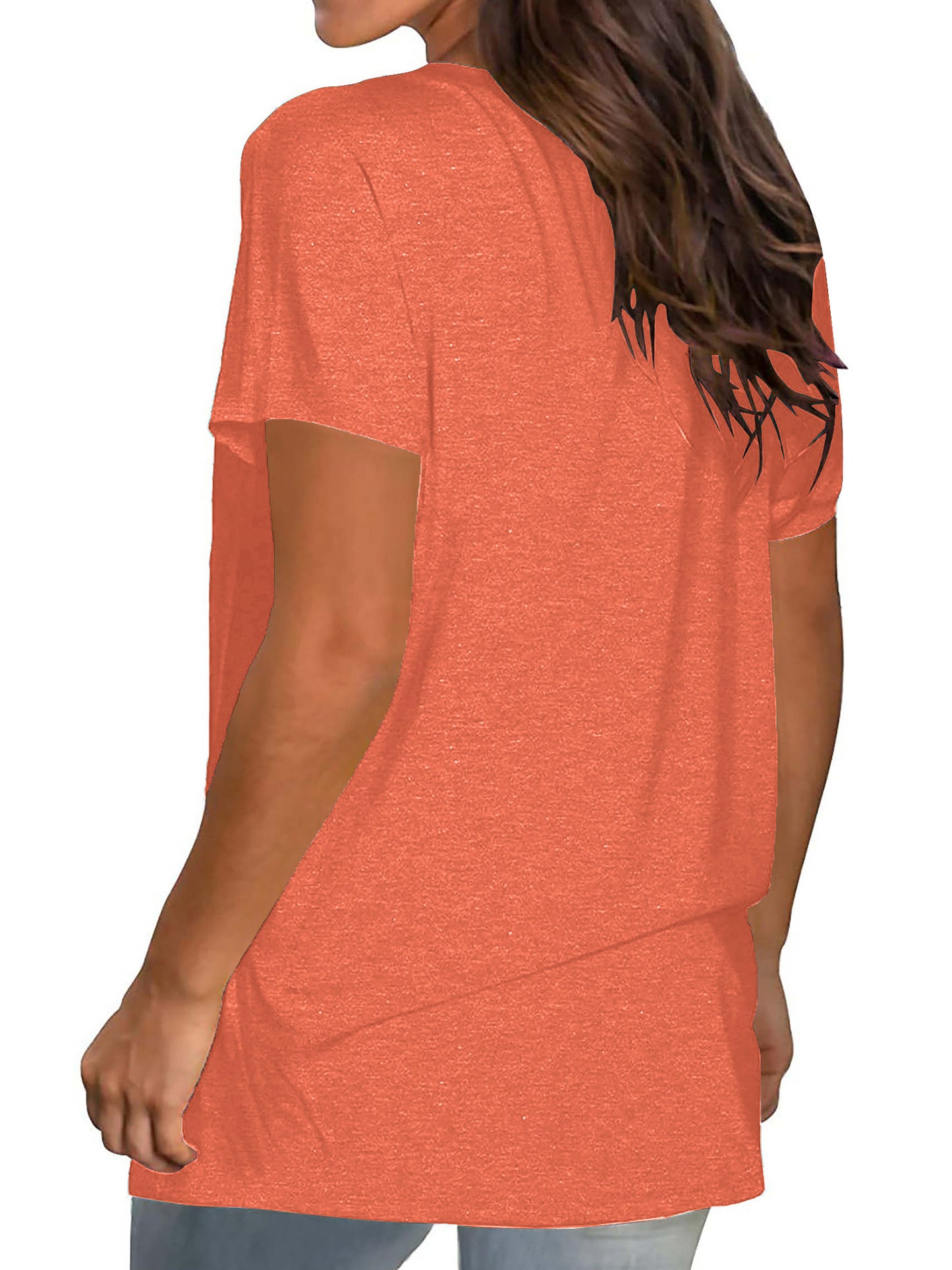 TEMOFON Shirts for Women Summer Short Sleeve Tunic Tops Casual V Neck Dressy T Shirt Comfy Loose Blouses