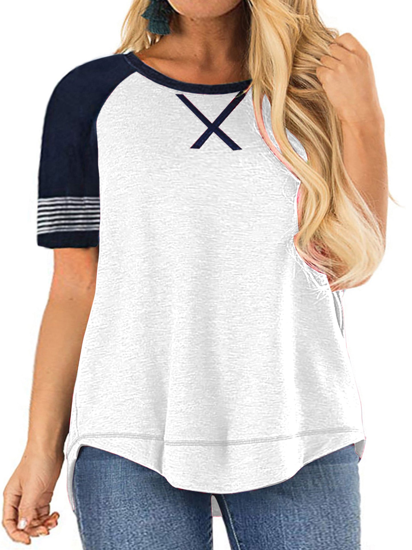 LANREMON Women Plus Size tops Summer t shirts Tunic for Women Crew Neck Short Sleeve Flowy Oversized T Shirts Blouse Pink 24 Plus