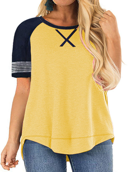 LANREMON Women Plus Size tops Summer t shirts Tunic for Women Crew Neck Short Sleeve Flowy Oversized T Shirts Blouse Pink 24 Plus