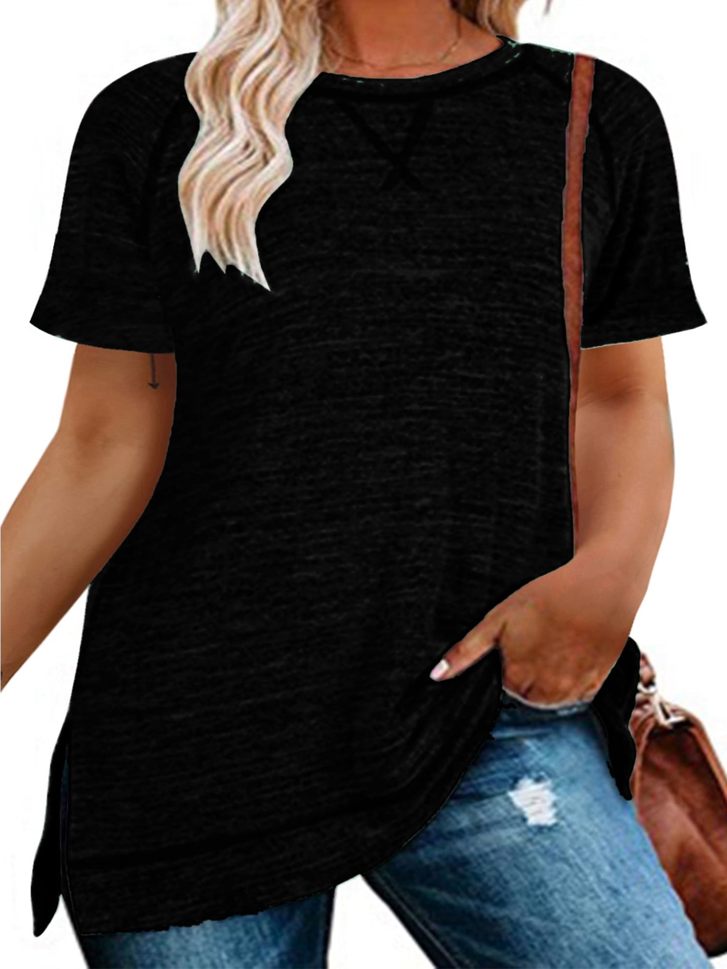 LANREMON Women Plus Size tops Summer t shirts Tunic for Women Crew Neck Short Sleeve Flowy Oversized T Shirts Blouse Pink 24 Plus