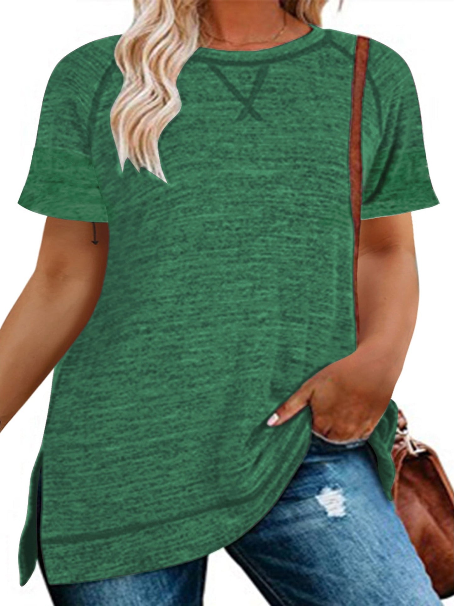 LANREMON Women Plus Size tops Summer t shirts Tunic for Women Crew Neck Short Sleeve Flowy Oversized T Shirts Blouse Pink 24 Plus