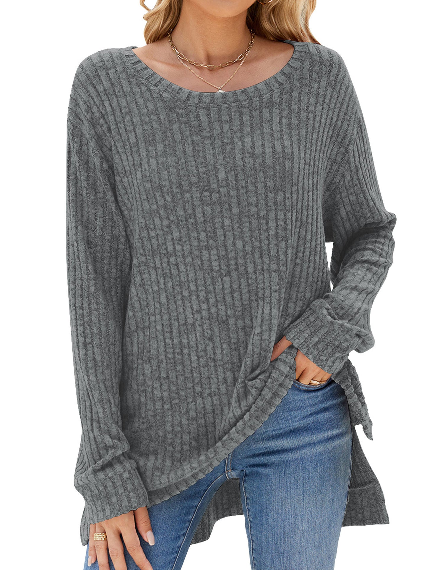 Womens Sweaters Long Sleeve Tops Fall Fashion Shirts Winter Lightweight Sweaters for Women Tops Dressy Casual Shirts Blouse