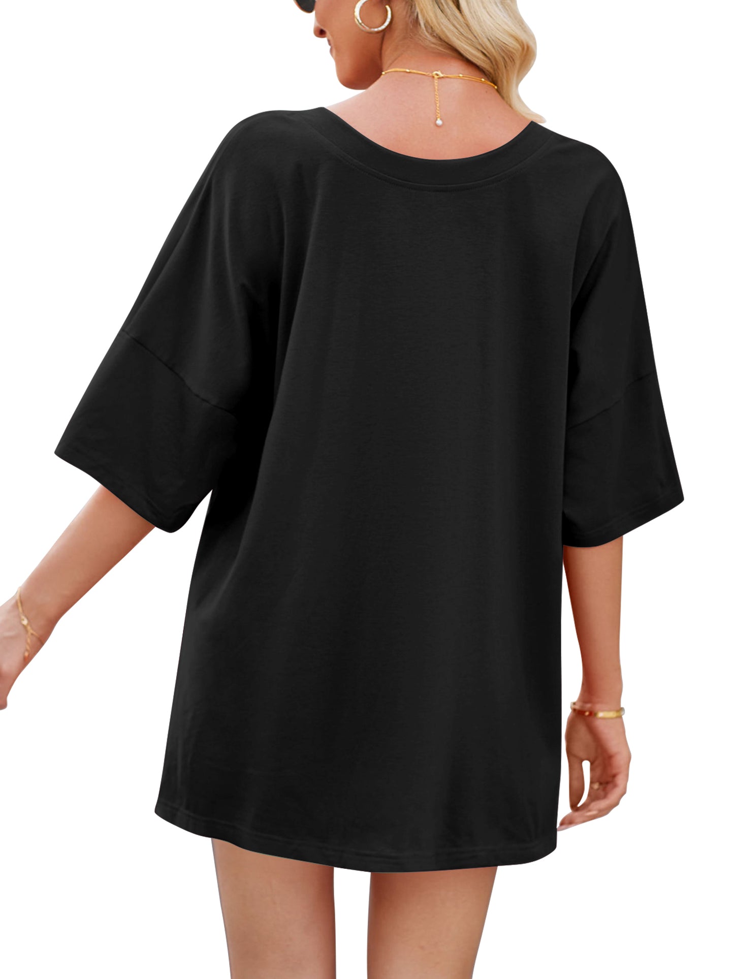 TEMOFON 2 Piece Sets for Women Summer Loungewear Outfits Oversized V Neck T Shirts Tops Biker Shorts Set Lounge Pajamas Tracksuit