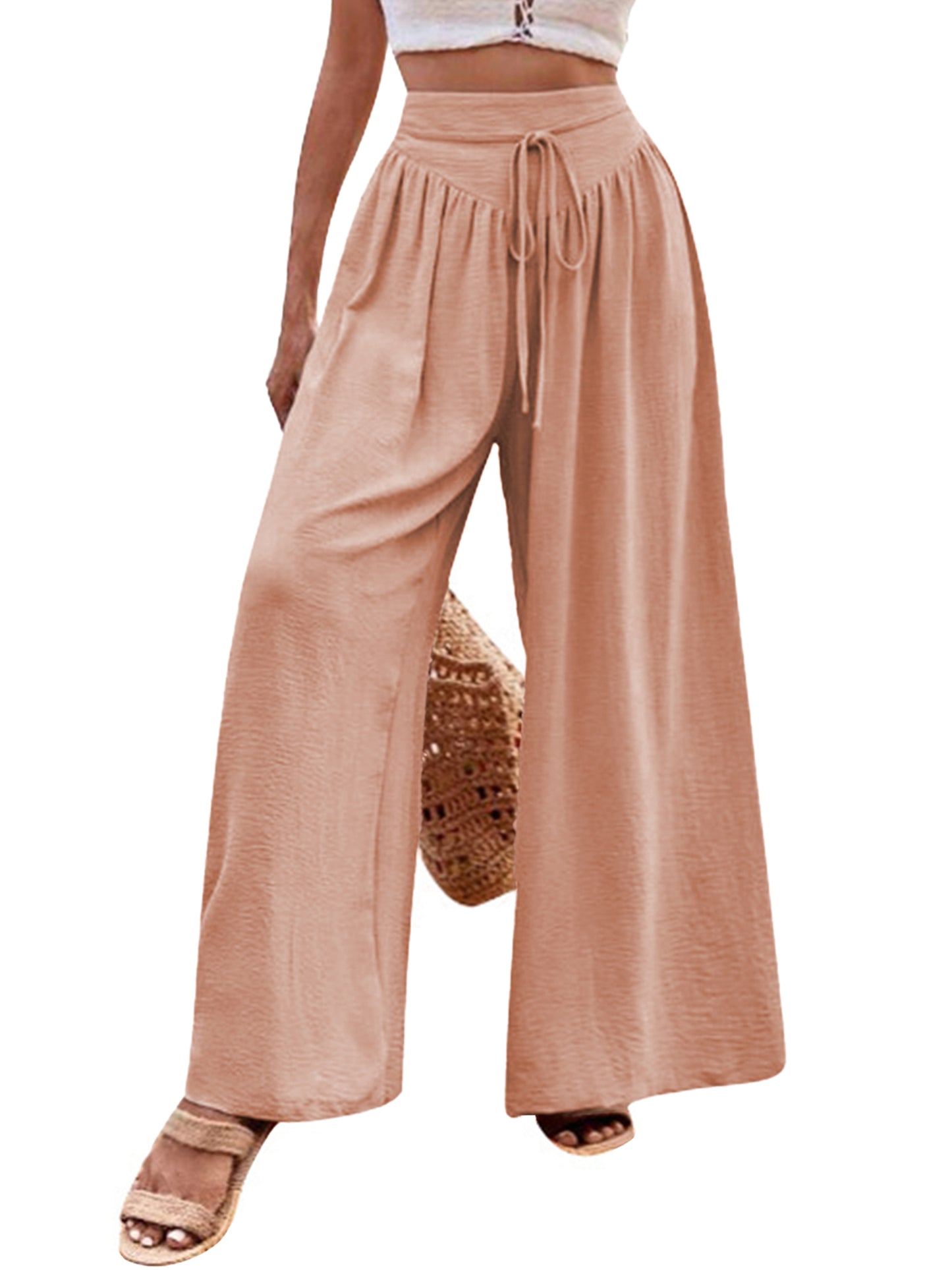 SWQZVT Womens Pants Wide Leg Dress Pants Summer Casual Pants for Women Loose Louge Black Pants Palazzo Pants for Women High Waisted Pants