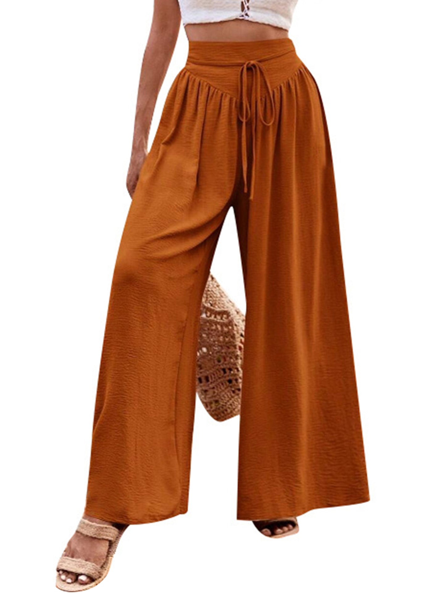 SWQZVT Womens Pants Wide Leg Dress Pants Summer Casual Pants for Women Loose Louge Black Pants Palazzo Pants for Women High Waisted Pants
