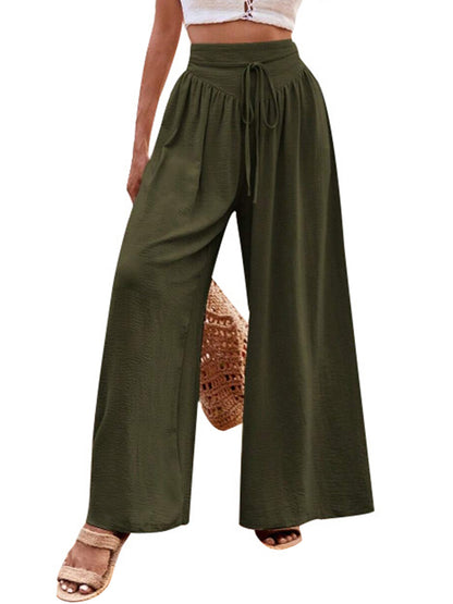SWQZVT Womens Pants Wide Leg Dress Pants Summer Casual Palazzo Pants for Women Plus Loose Green Pants for Women High Waisted Pants