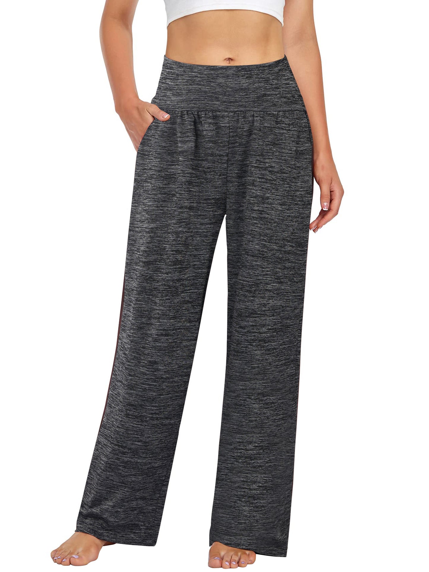 SWQZVT Womens Sweatpants Wide Leg Yoga Pant for Women Casual Stretchy Palazzo Women Pants Comfy Light Weight Soft Slacks