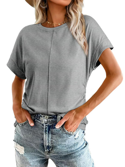 SHIBEVER Womens Tops Short Sleeve Summer Top Crew Neck Top for Women Basic T Shirts for Women Clothes Round Neck Trendy
