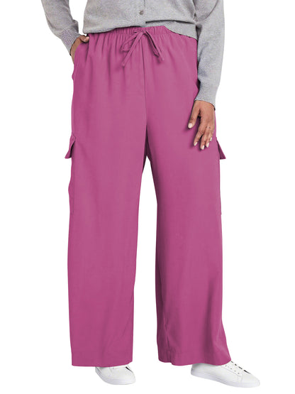 SWQZVT Womens Pants Plus Size Cargo Pants for Women Wide Leg Elastic Waist Drawstring Pants With Pockets loose Comfy Lounge Pants