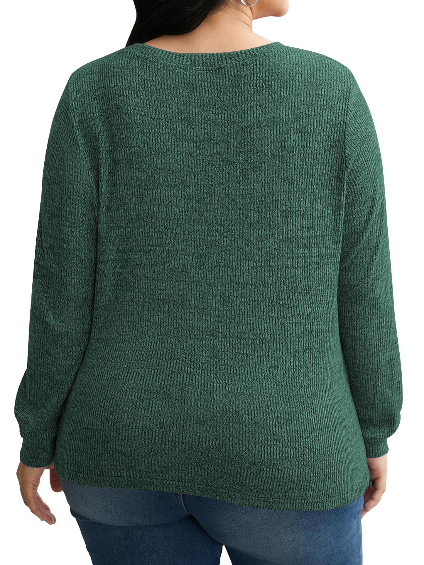 SWQZVT Blouses for Women Plus Size Long Sleeve Tunic Tops Fall Casual Oversize Sweatshirts Loose Knit Pullover T Shirts Winter Clothes