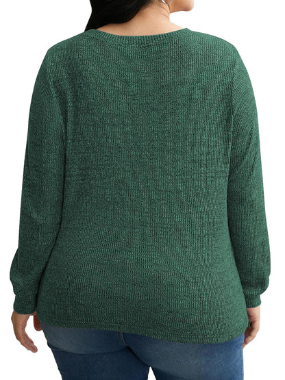 SWQZVT Blouses for Women Plus Size Long Sleeve Tunic Tops Fall Casual Oversize Sweatshirts Loose Knit Pullover T Shirts Winter Clothes