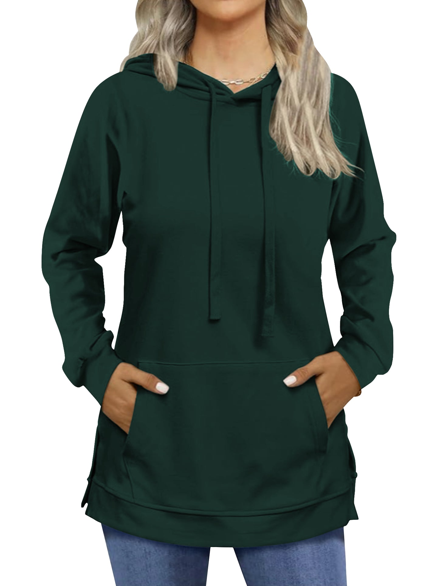 TEMOFON Women Hoodies Casual Workout Fall Sweatshirt Loose Pullover Hooded Sweaters with Kangaroo Pockets