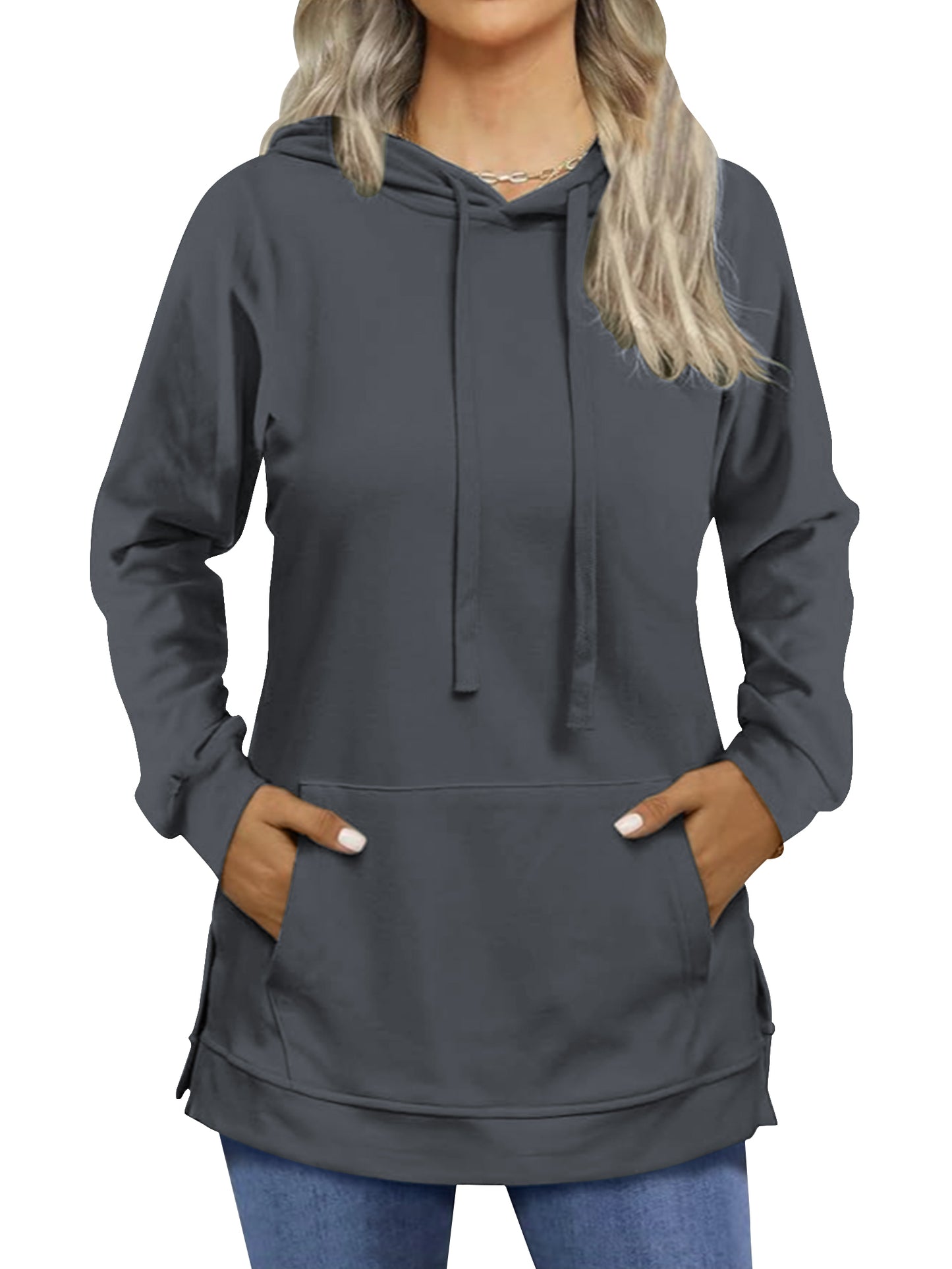 TEMOFON Women Hoodies Casual Workout Fall Sweatshirt Loose Pullover Hooded Sweaters with Kangaroo Pockets