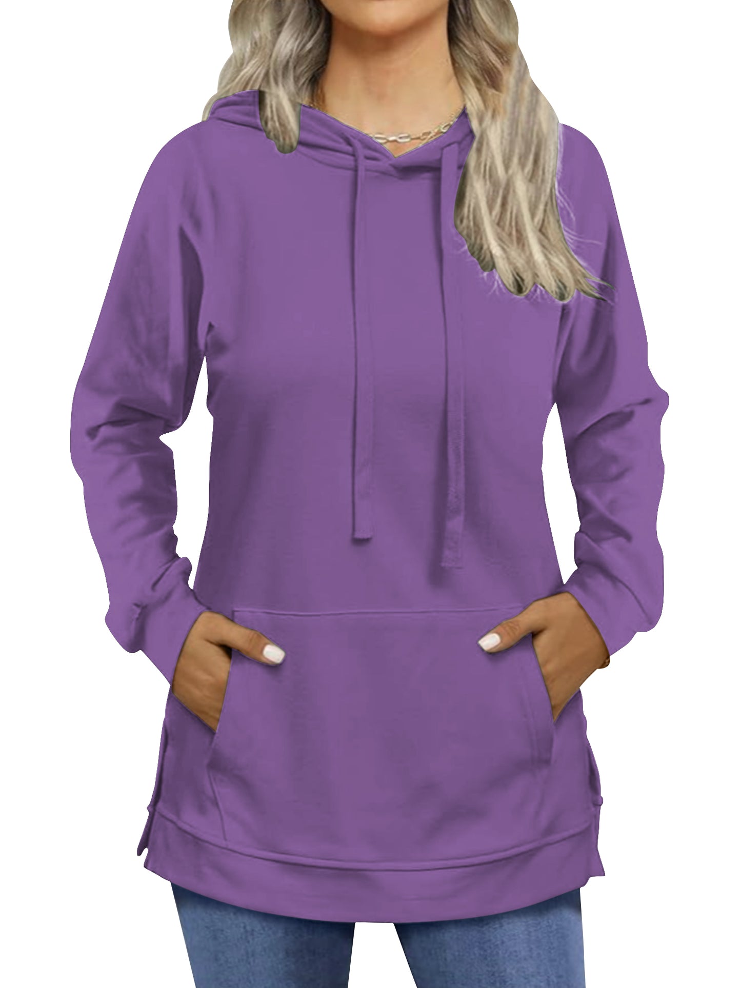 TEMOFON Women Hoodies Casual Workout Fall Sweatshirt Loose Pullover Hooded Sweaters with Kangaroo Pockets