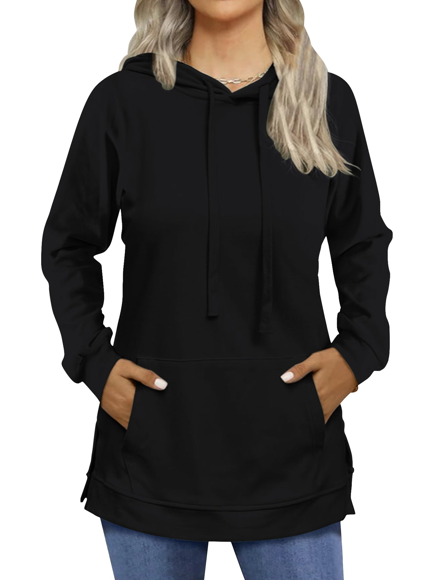 TEMOFON Women Hoodies Casual Workout Fall Sweatshirt Loose Pullover Hooded Sweaters with Kangaroo Pockets