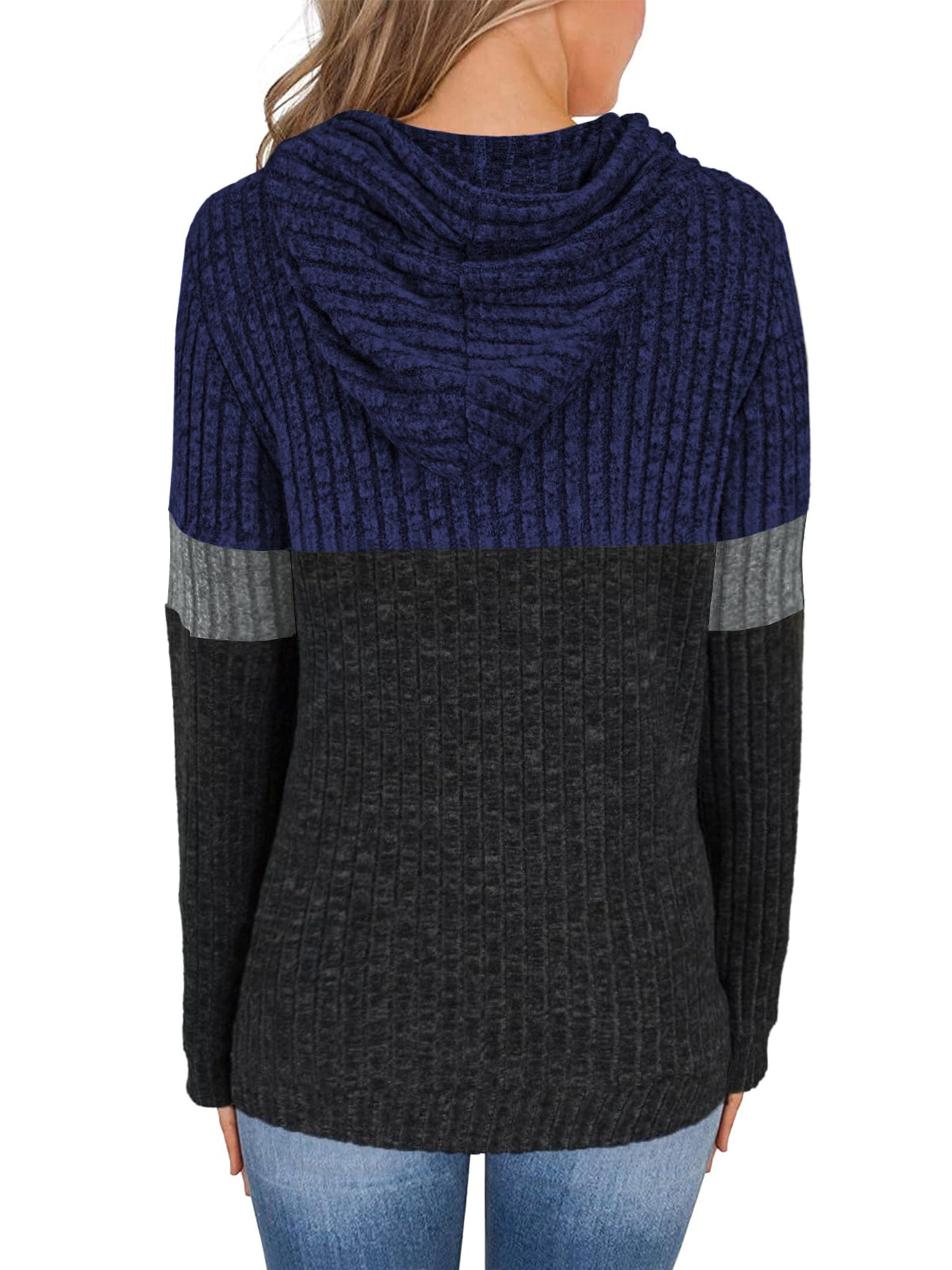 TEMOFON Womens Hoodies Sweaters Casual Long Sleeve Hooded Sweatshirts Drawstring Fall Tunic Tops Soft Sweaters Pullover Winter Clothes with Pocket