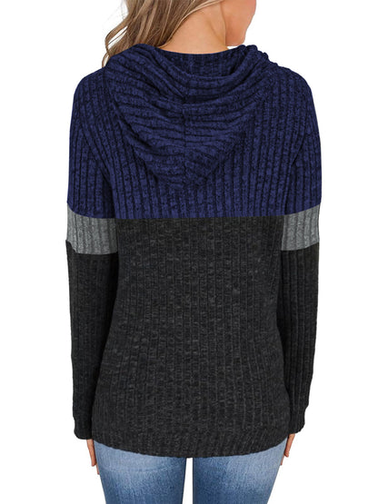 TEMOFON Womens Hoodies Sweaters Casual Long Sleeve Hooded Sweatshirts Drawstring Fall Tunic Tops Soft Sweaters Pullover Winter Clothes with Pocket