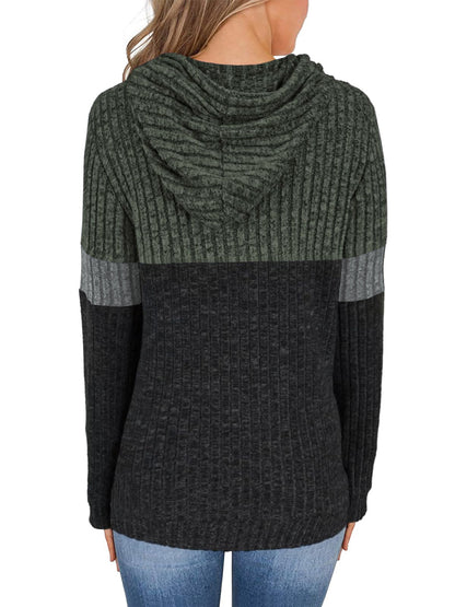 TEMOFON Womens Hoodies Sweaters Casual Long Sleeve Hooded Sweatshirts Drawstring Fall Tunic Tops Soft Sweaters Pullover Winter Clothes with Pocket