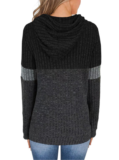 TEMOFON Womens Hoodies Sweaters Casual Long Sleeve Hooded Sweatshirts Drawstring Fall Tunic Tops Soft Sweaters Pullover Winter Clothes with Pocket