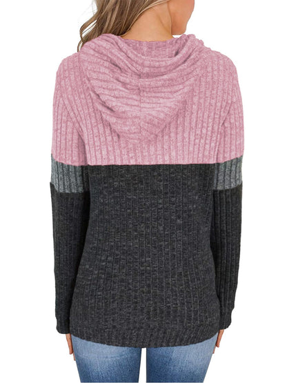 TEMOFON Womens Hoodies Sweaters Casual Long Sleeve Hooded Sweatshirts Drawstring Fall Tunic Tops Soft Sweaters Pullover Winter Clothes with Pocket