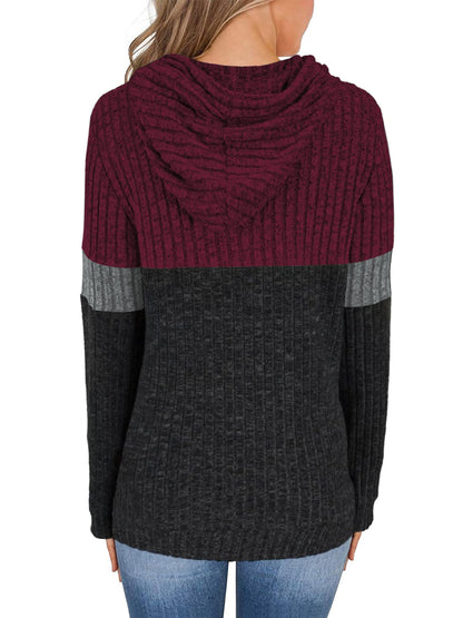 TEMOFON Womens Hoodies Sweaters Casual Long Sleeve Hooded Sweatshirts Drawstring Fall Tunic Tops Soft Sweaters Pullover Winter Clothes with Pocket