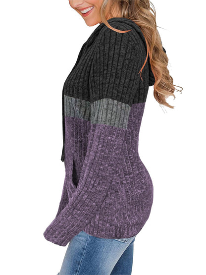 TEMOFON Womens Hoodies Sweaters Casual Long Sleeve Hooded Sweatshirts Drawstring Fall Tunic Tops Soft Sweaters Pullover Winter Clothes with Pocket