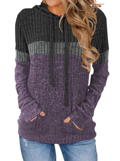 TEMOFON Womens Hoodies Sweaters Casual Long Sleeve Hooded Sweatshirts Drawstring Fall Tunic Tops Soft Sweaters Pullover Winter Clothes with Pocket