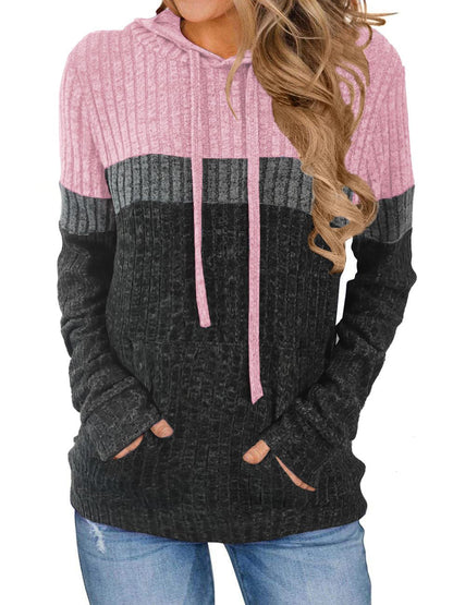 TEMOFON Womens Hoodies Sweaters Casual Long Sleeve Hooded Sweatshirts Drawstring Fall Tunic Tops Soft Sweaters Pullover Winter Clothes with Pocket