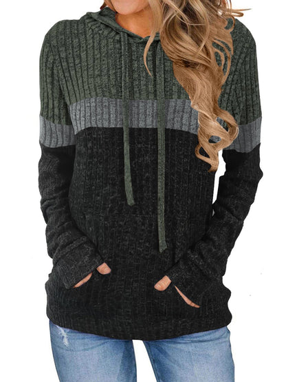 TEMOFON Womens Hoodies Sweaters Casual Long Sleeve Hooded Sweatshirts Drawstring Fall Tunic Tops Soft Sweaters Pullover Winter Clothes with Pocket