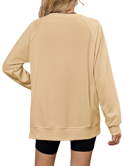 TEMOFON Long Sleeve Tops for Women Casual Tunic Blouses Fall Crewneck Dressy Sweatshirts Loose Shirts for Women Winter Clothes