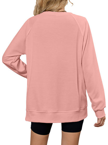 TEMOFON Long Sleeve Tops for Women Casual Tunic Blouses Fall Crewneck Dressy Sweatshirts Loose Shirts for Women Winter Clothes