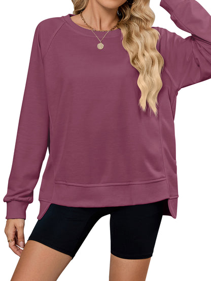 TEMOFON Long Sleeve Tops for Women Casual Tunic Blouses Fall Crewneck Dressy Sweatshirts Loose Shirts for Women Winter Clothes
