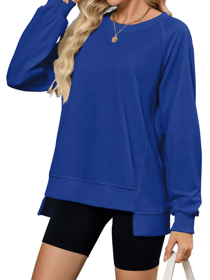TEMOFON Long Sleeve Tops for Women Casual Tunic Blouses Fall Crewneck Dressy Sweatshirts Loose Shirts for Women Winter Clothes