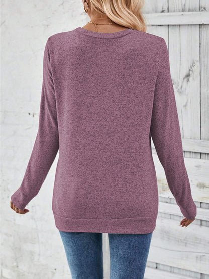 SWQZVT Long Sleeve Shirts for Women Fall Womens Tops Crew Neck Shirts for Women Lightweight Pullover Basic Tunic Winter Clothes