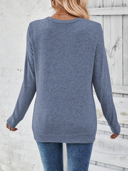 SWQZVT Long Sleeve Shirts for Women Fall Womens Tops Crew Neck Shirts for Women Lightweight Pullover Basic Tunic Winter Clothes