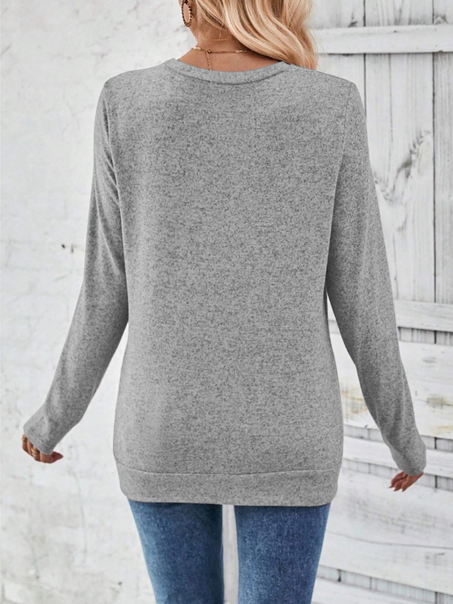 SWQZVT Long Sleeve Shirts for Women Fall Womens Tops Crew Neck Shirts for Women Lightweight Pullover Basic Tunic Winter Clothes