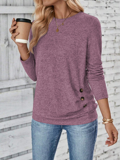 SWQZVT Long Sleeve Shirts for Women Fall Womens Tops Crew Neck Shirts for Women Lightweight Pullover Basic Tunic Winter Clothes