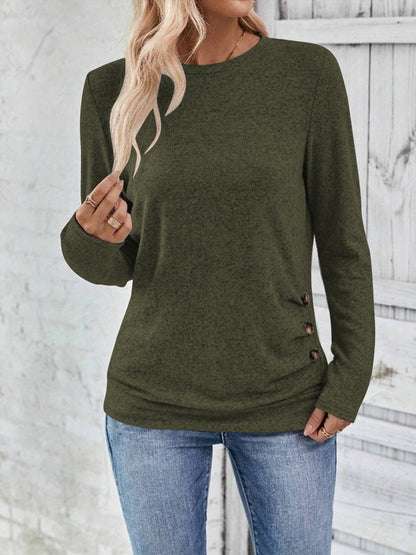 SWQZVT Long Sleeve Shirts for Women Fall Womens Tops Crew Neck Shirts for Women Lightweight Pullover Basic Tunic Winter Clothes