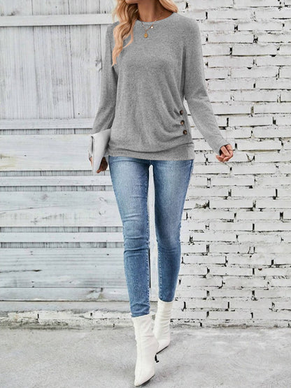 SWQZVT Long Sleeve Shirts for Women Fall Womens Tops Crew Neck Shirts for Women Lightweight Pullover Basic Tunic Winter Clothes